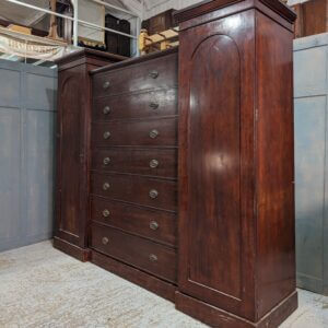 A Huge Victorian Mahogany Beaconsfield Wardrobe Chest of Drawers