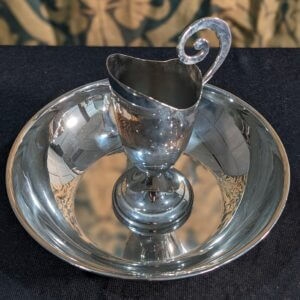 Silver Plated Brass Baptismal Bowl & Ewer Jug Set
