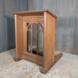 Mid Century Deco-Gothic Crossover Oak Larger Size Prayer Desk Prie Dieu