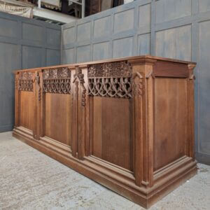 Grand Statement Antique Carved Oak Altar from St Mary's Northop Hall