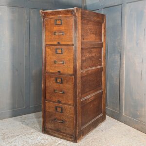 1920's Vintage Oak Pine and Teak 'Shannon Vertical Filing Cabinet' Chest of Drawers
