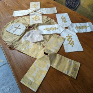 Collection of 6 Antique & Vintage Ciborium Covers Embroidered Silk