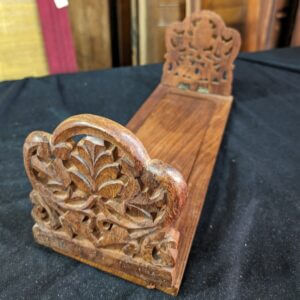 Carved Adjustable Teak Book Rack Holder
