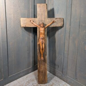 Rare & Beautiful Medieval Style Carved Antique Crucifix from an old Flemish Convent