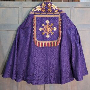 Fantastic Vintage Embroidered Purple Cope from St Mary's Penzance - needs repair