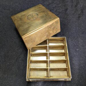 Vintage Brass Holy Wafer Box With 10 Compartments