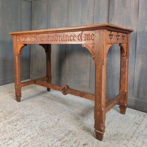 Nicely Coloured Vintage Oak Communion Table/Altar Table from Epping Methodist Church