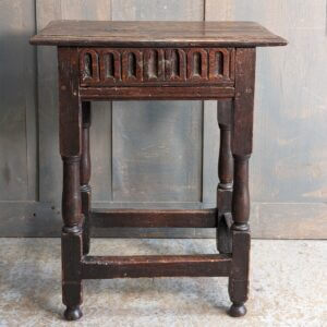 18th/19th Century Oak Coffin Joint Stool with Drawer