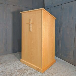 Medium Size Modern Oak & Veneer Church Reading Desk Lectern Ambo with Cross
