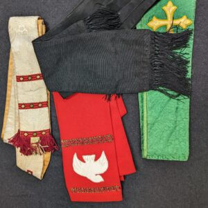 Mixed Group of 1940's - 1980's Stoles Red/Cream/Green/Black