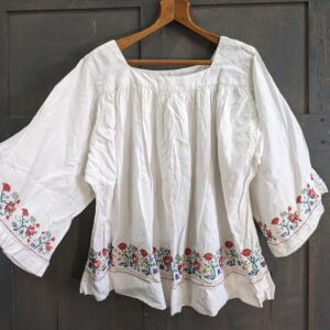 Very Pretty Embroidered Church Cotta Surplice with Square Collar