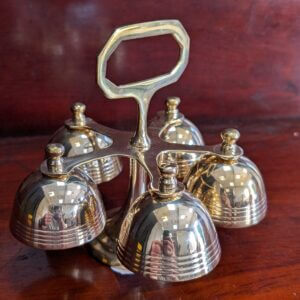 Five Bell Hand Held Brass Altar Sanctus Liturgy Set