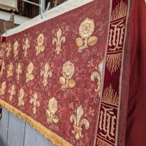 Spectacular and Beautiful Deep Red and Gold Antique Altar Frontal from Swansea