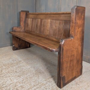 Antique Simple Cutaway End Oak Pew Benches from St Faith's Gaywood (SOLD)