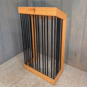 Striking Brutalist Oak & Steel Lectern Ambo Reading Desk