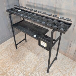 Black Painted Steel Votive Candle Stand for 38 Candles with Strongbox