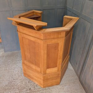 Medium Size Classic Design Mid Century Oak Church Pulpit