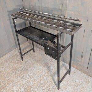 Black & Dull Silver Painted Metal Votive Candle Stand for 38 Candles with Strongbox