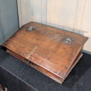 18th Century Oak Bible Box Writing Slope Chest of Drawers