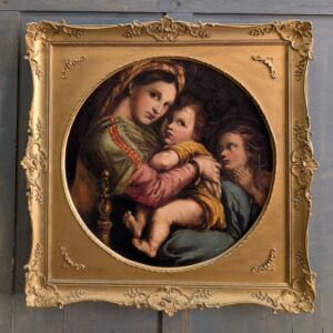 Early 20th Century Italian Religious Painting after Raphael's Madonna of the Chair
