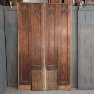 Small 1-2 Metre Run of Narrow Antique Oak Gothic Panelling