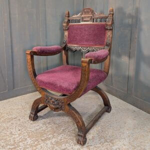 Scottish Victorian Neo-Gothic Clergy Throne Chair