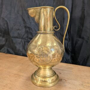 Large and Rare 1900 Jones and Willis Solid Brass Water Jug Ewer