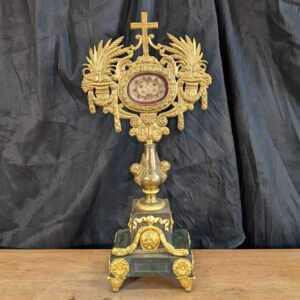 1834 French Top End Bronze Gilt Reliquary with Document of Authenticity