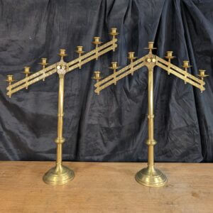 Interesting pair of Late 19th Century American Adjustable Benediction Candelabras