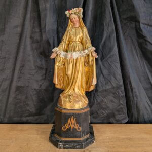 Utterly Charming 1880's French Carved Figure of the Blessed Virgin Mary