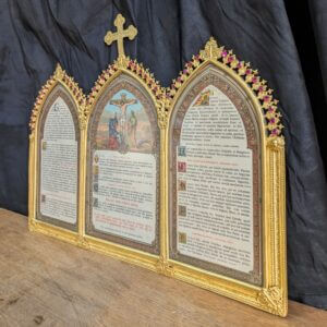 Bejewelled and Gilded 1870's French Altar Canon Cards
