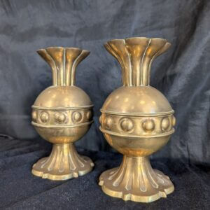 A Pair of Unusual 19th Century Jones and Willis Brass Church Flower Vases