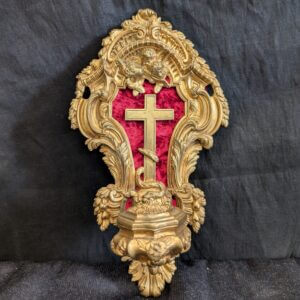 Antique Splendid French Gilt Bronze Ormolu Holy Water Font Piscina Stoop