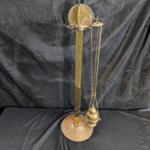 Ex-Convent Mid-Century Brass Censer Thurible & Boat Stand