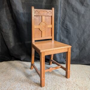 1940's Vintage Single Oak IHS Clergy Chair
