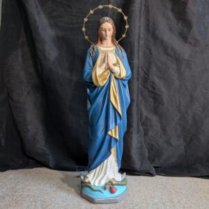 Large 1930's Vintage Irish Figure of the Blessed Virgin Mary