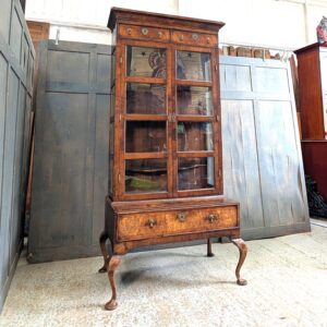 Early 1900's and Earlier Queen Anne Revival Walnut Display Cabinet