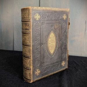 Victorian Brown's Leatherbound Family Bible with Brass Clasps