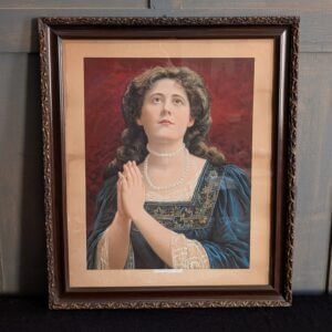 Victorian Praying Woman Religious Pin-Up 'Lead Kindly Light'