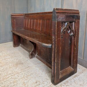 Victorian Pine Gothic Square Ended Solid Back Church Chapel Pews Benches