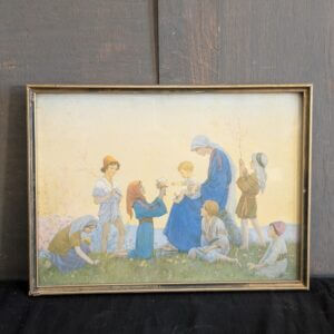 1930's Vintage Framed Margaret Tarrant Picture 'The First Flower Service'