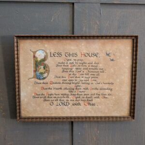 1940's Vintage Hand Painted 'Bless This House' Prayer