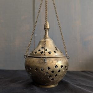 Slightly Unusual Eastern Tradition Hanging Brass Censer Thurible Incense Burner