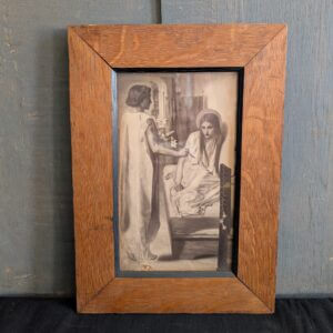 Sepia Toned Arts & Crafts Framed Print of Rossetti's The Annunciation