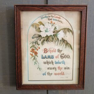 Antique 1900's Bible Quotes 'Worthy Is The Lamb That Was Slain'