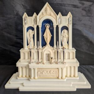 1960's Miniature Plastic Catholic Altar With Figures and Accessories