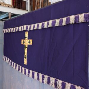 1940's Simple Purple Lectern Frontal With Cross