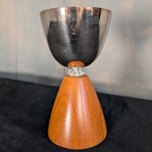 Unusual Continental Half Gilt Silver Half Hardwood Chalice