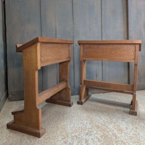 Pair of Mid Century Oak Prayer Desks from St Matthias Torquay