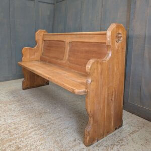 Both Shaped Ends Carved Pure Classic Pale Oak Gothic Church Pew Benches from St Oswalds Rugby